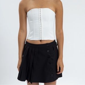 Danielle guizio satin corset in white